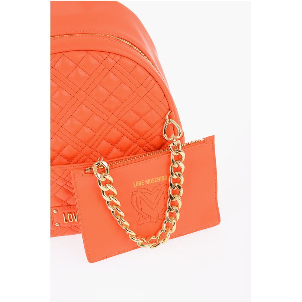 Moschino LOVE Quilted Faux Leather Backpack with Matched Pouch - Image 6