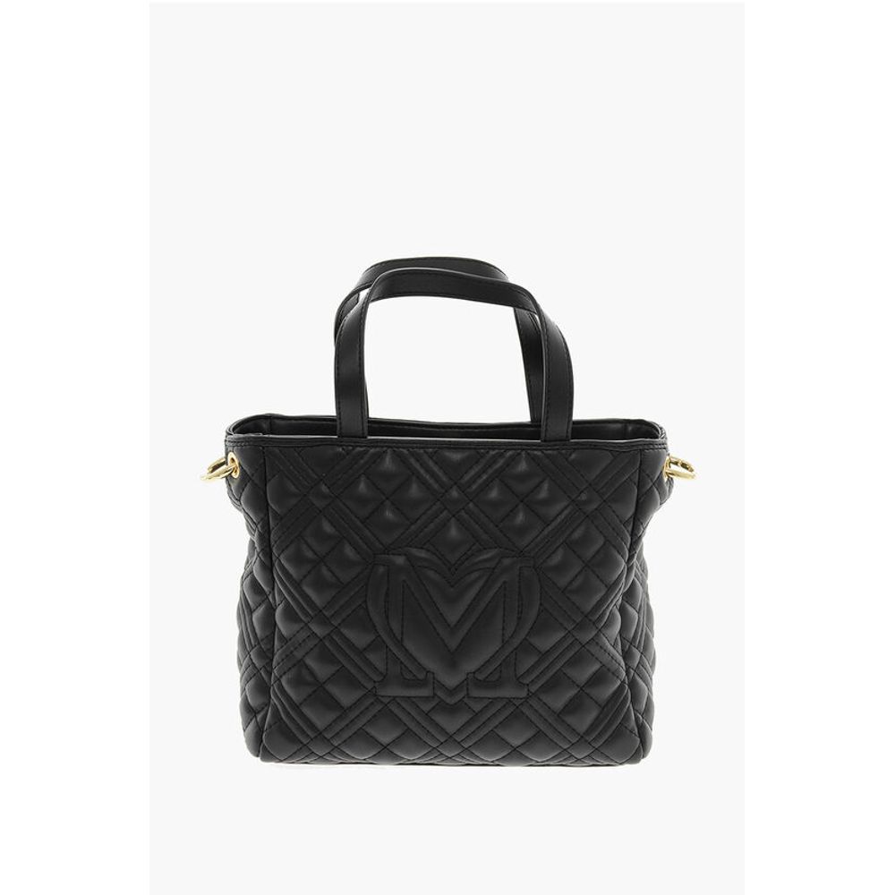 Moschino LOVE Quilted Faux Leather Handbag with Golden Chain - Image 2