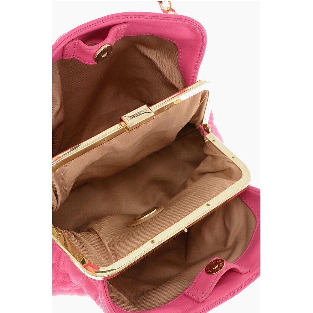 Moschino LOVE Quilted Mini Handle Bag with Golden Logo - Image 5