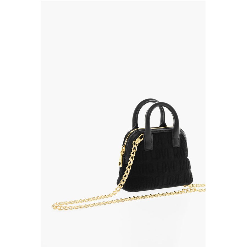 Moschino LOVE All Over Logo Embossed Terry Mini Bag - Image 3