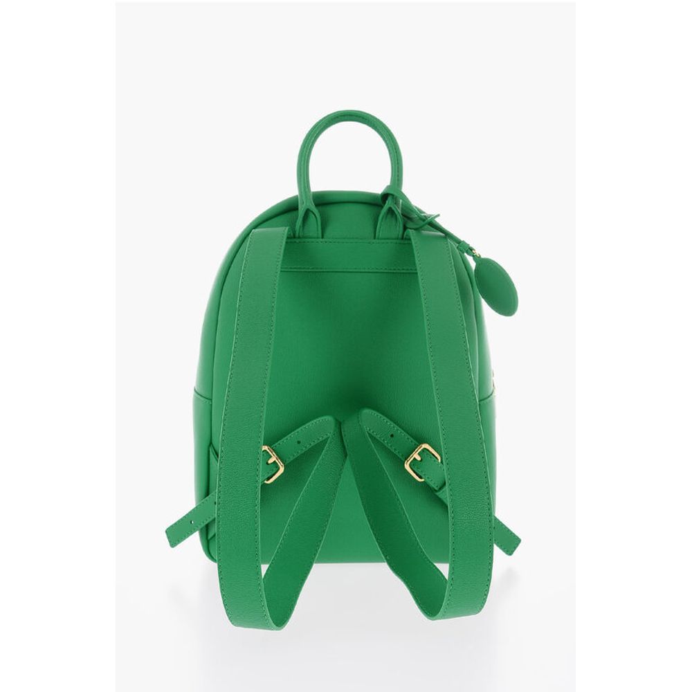 Moschino LOVE Embossed Golden Maxi Logo Textured Faux Leather Backpac - Image 3