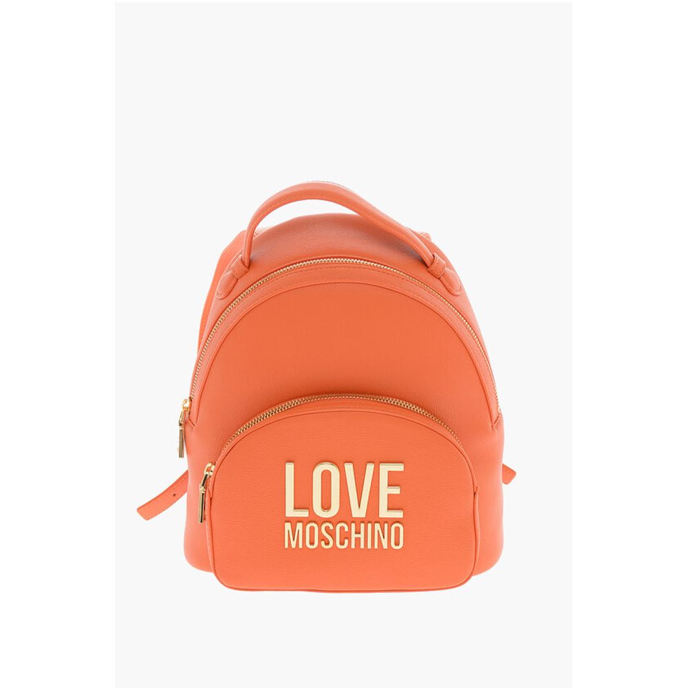 Moschino LOVE Faux Leather Backpack with Golden Logo