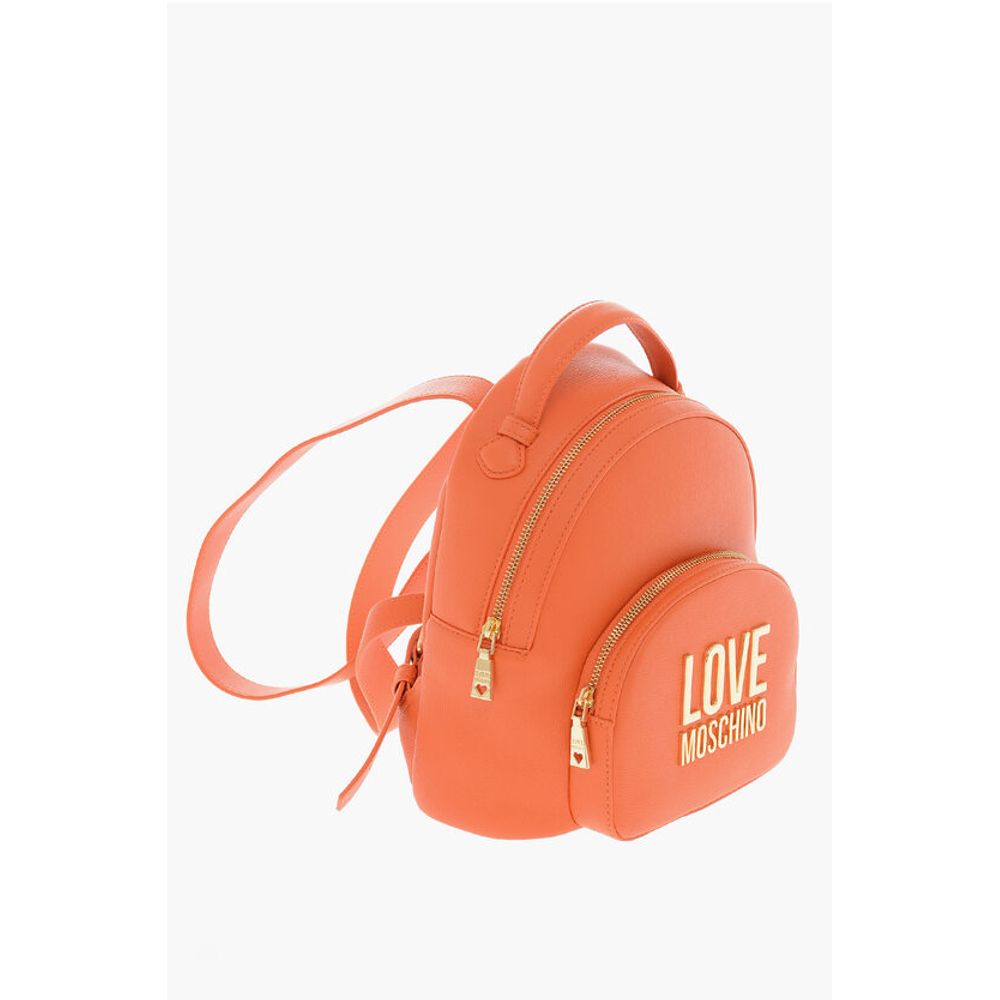 Moschino LOVE Faux Leather Backpack with Golden Logo - Image 3