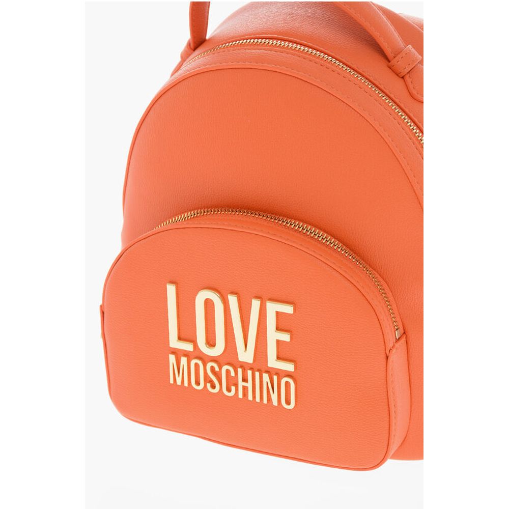 Moschino LOVE Faux Leather Backpack with Golden Logo - Image 4