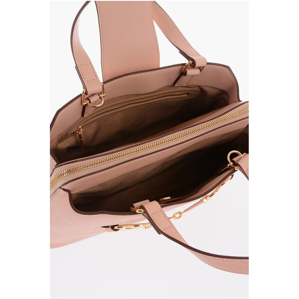 Moschino LOVE Textured Faux Leather Tote Bag with Maxi Golden Heart C - Image 5