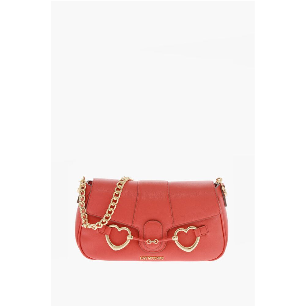 Moschino LOVE Faux Leather BIG HEARTBIT Shoulder Bag