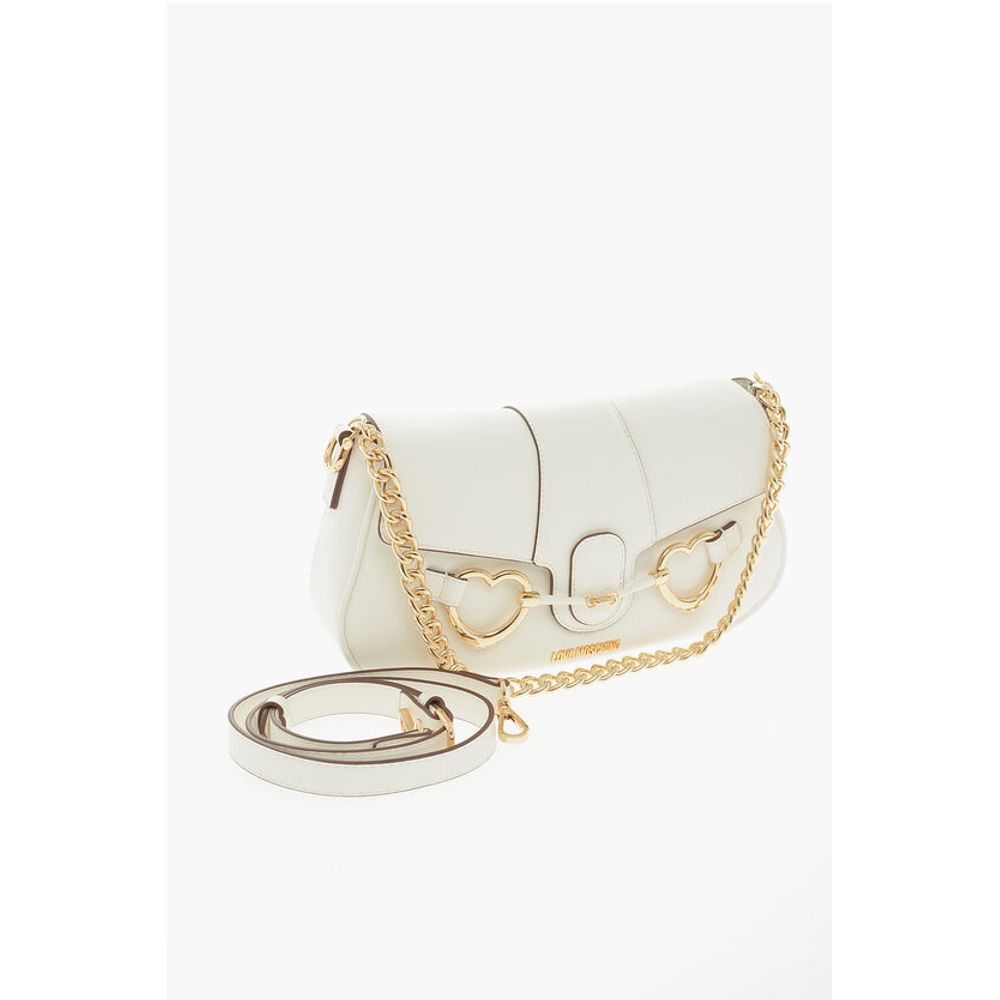 Moschino LOVE Textured Faux Leather Shoulder Bag with Clamp Front - Image 3