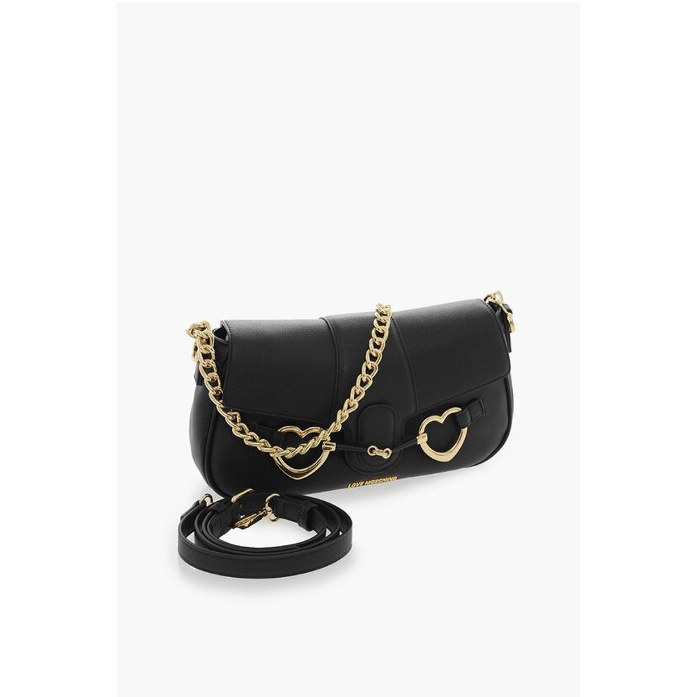 Moschino LOVE Faux Leather Shoulder Bag with Golden Chain - Image 3