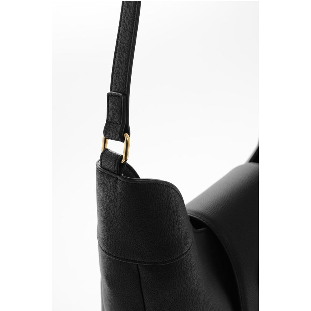 Moschino LOVE Textured Faux Leather Hobo Bag with Maxi Heart-Shaped C - Image 4