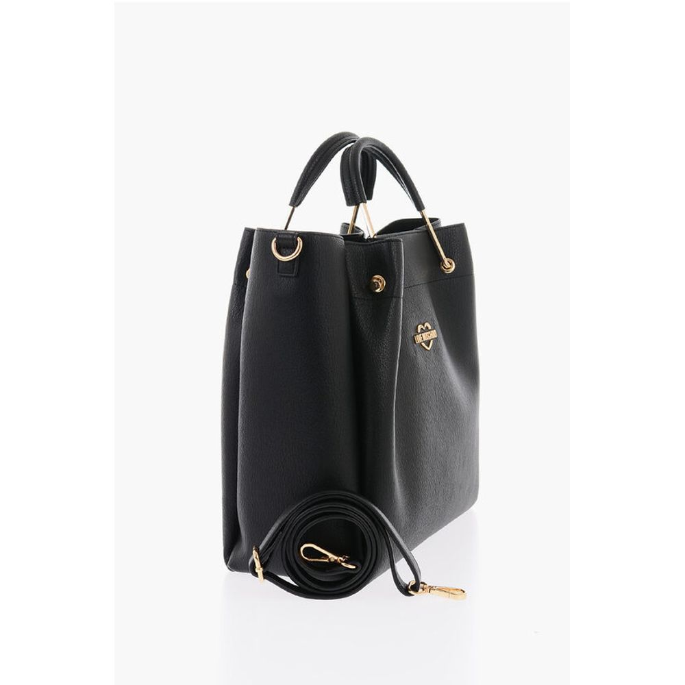 Moschino LOVE Faux Leather Tote Bag with Golden Logo - Image 2
