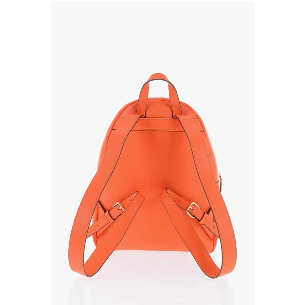 Moschino LOVE Solid Color Faux Leather Backpack with Golden Logo - Image 3