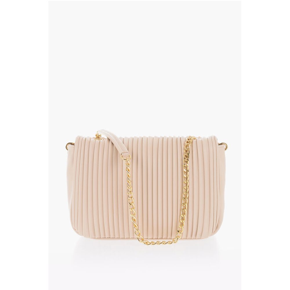 Moschino LOVE Pleated Faux Leather Shoulder Bag with Golden Chain - Image 2