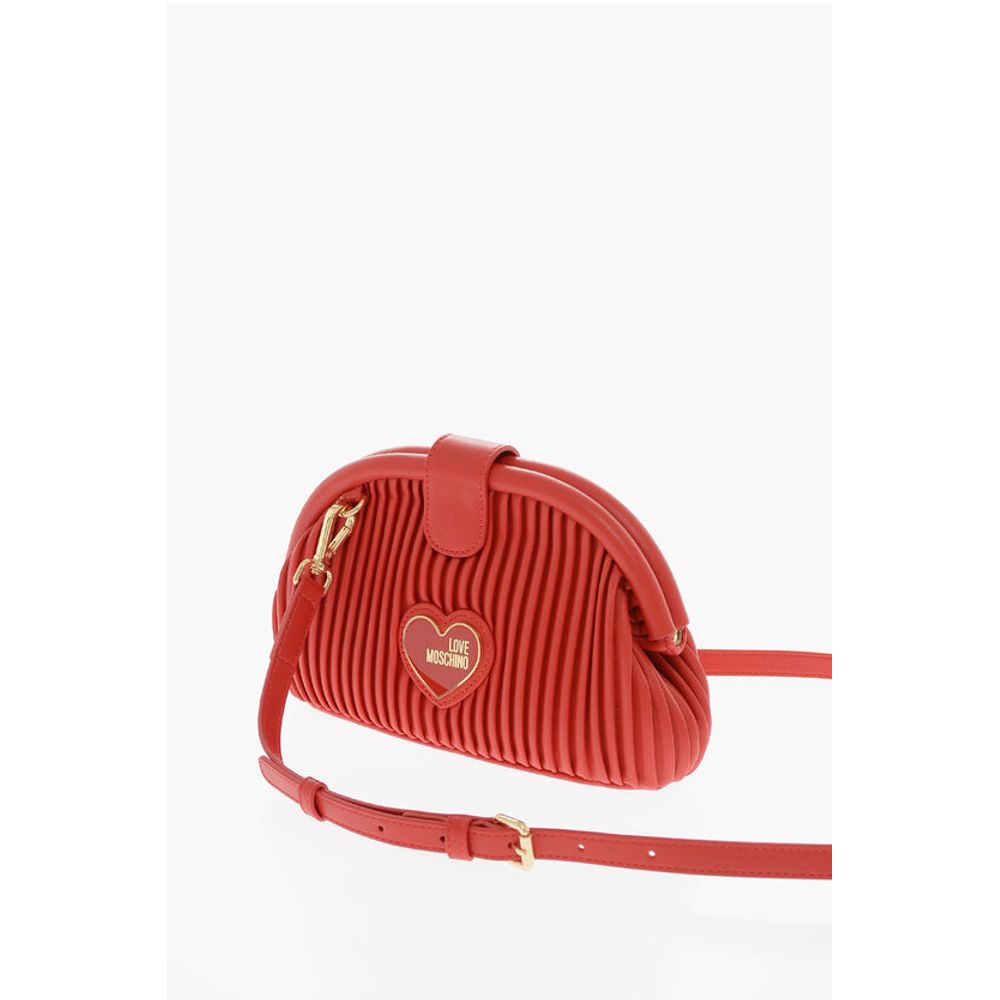 Moschino LOVE Pleated Faux Clutch with Removable Shoulder Strap - Image 3