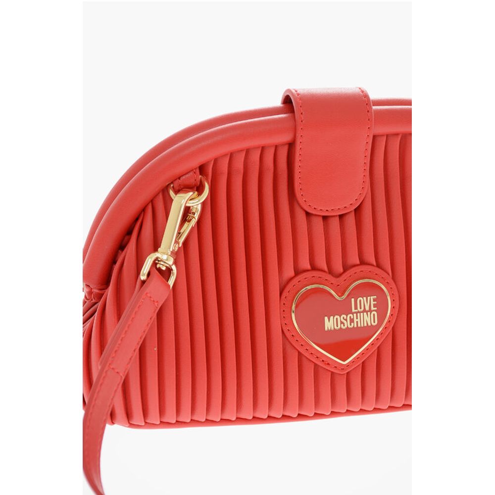 Moschino LOVE Pleated Faux Clutch with Removable Shoulder Strap - Image 4