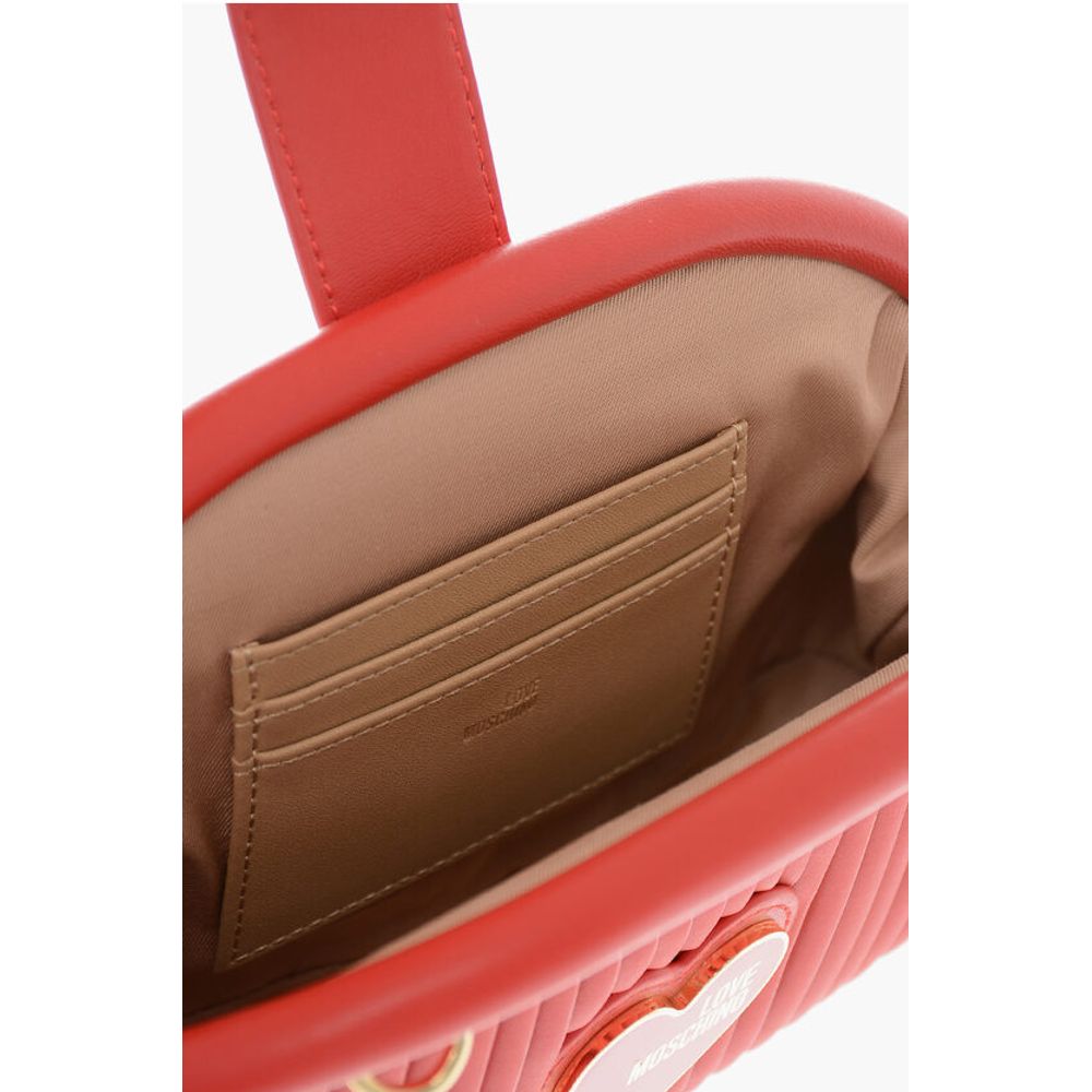 Moschino LOVE Pleated Faux Clutch with Removable Shoulder Strap - Image 5