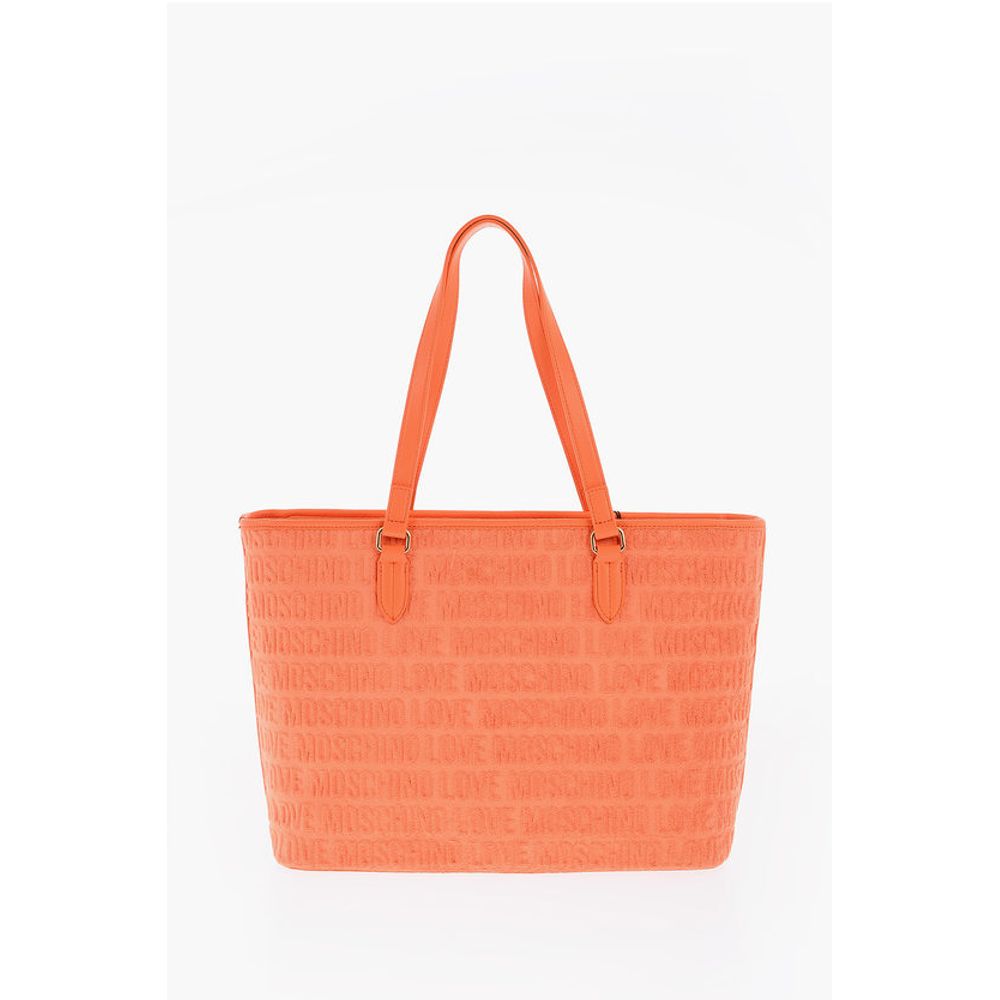 Moschino LOVE Faux Leather and Sponge Tote Bag with Embossed Logo - Image 2