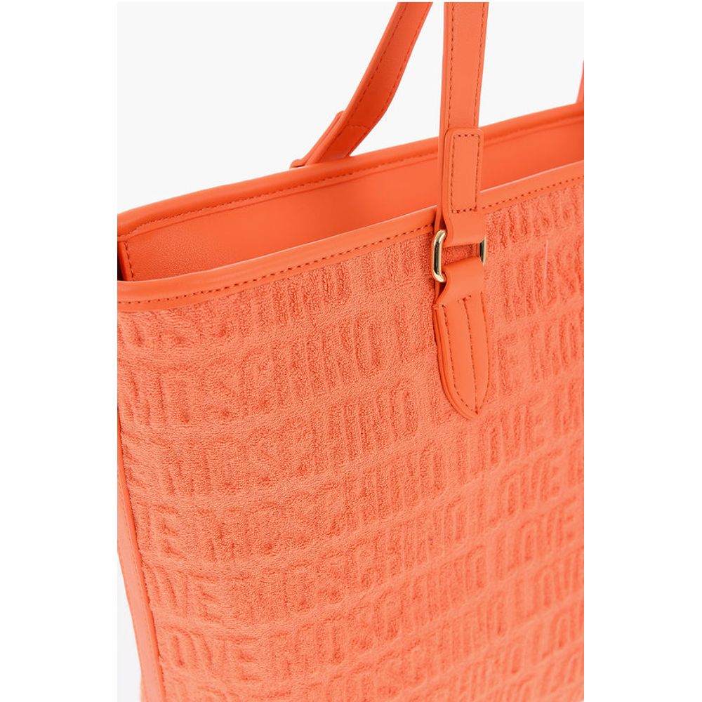 Moschino LOVE Faux Leather and Sponge Tote Bag with Embossed Logo - Image 3
