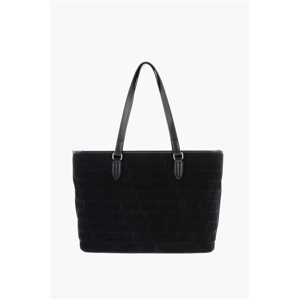 Moschino LOVE Faux Leather and Sponge Tote Bag with Embossed Logo - Image 2