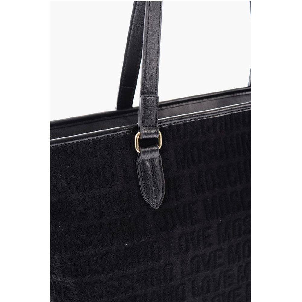 Moschino LOVE Faux Leather and Sponge Tote Bag with Embossed Logo - Image 3