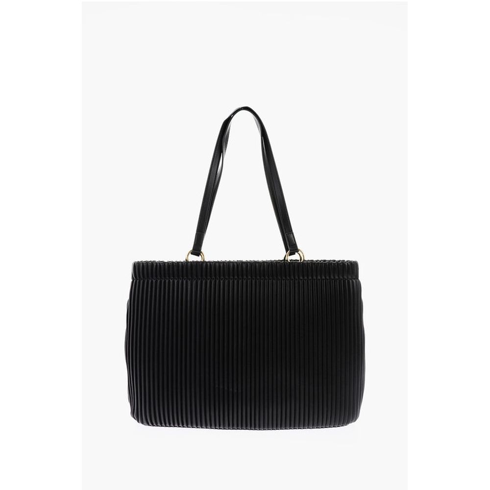 Moschino LOVE Pleated Faux Leather Tote Bag - Image 2