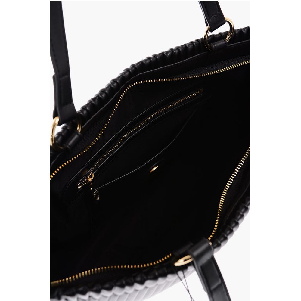Moschino LOVE Pleated Faux Leather Tote Bag - Image 4