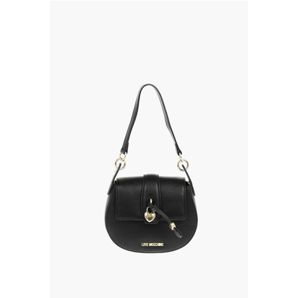 Moschino LOVE Faux Leather Crossbody Bag with Heart Shaped Charm