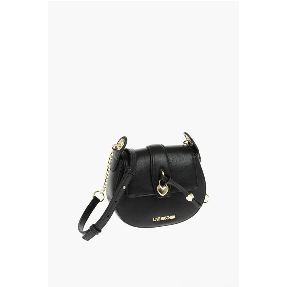 Moschino LOVE Faux Leather Crossbody Bag with Heart Shaped Charm - Image 3