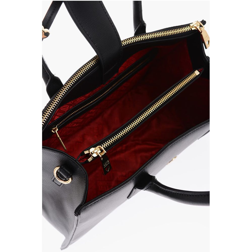 Moschino LOVE Faux Leather Tote Bag with Golden Heart Charm - Image 5