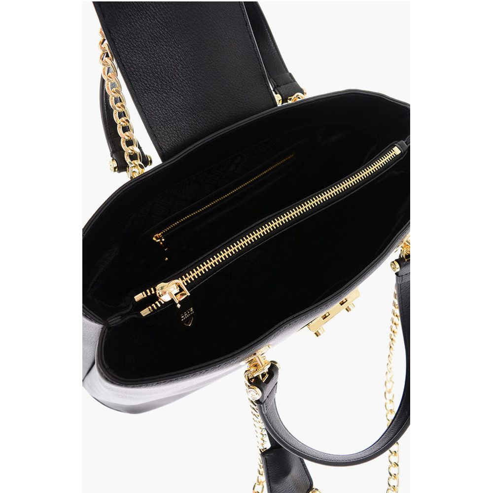 Moschino LOVE Textured Faux Leather LUCILLE Tote Bag with Double Comp - Image 4