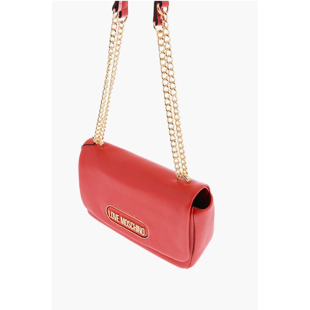 Moschino LOVE Textured Faux Leather Shoulder Bag with Golden Logo - Image 3