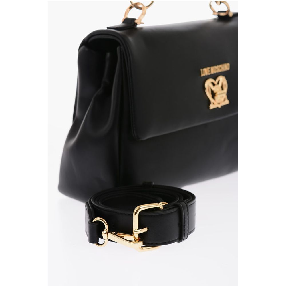 Moschino LOVE Turn Lock Closure Faux Leather Bag with Removable Shoul - Image 3