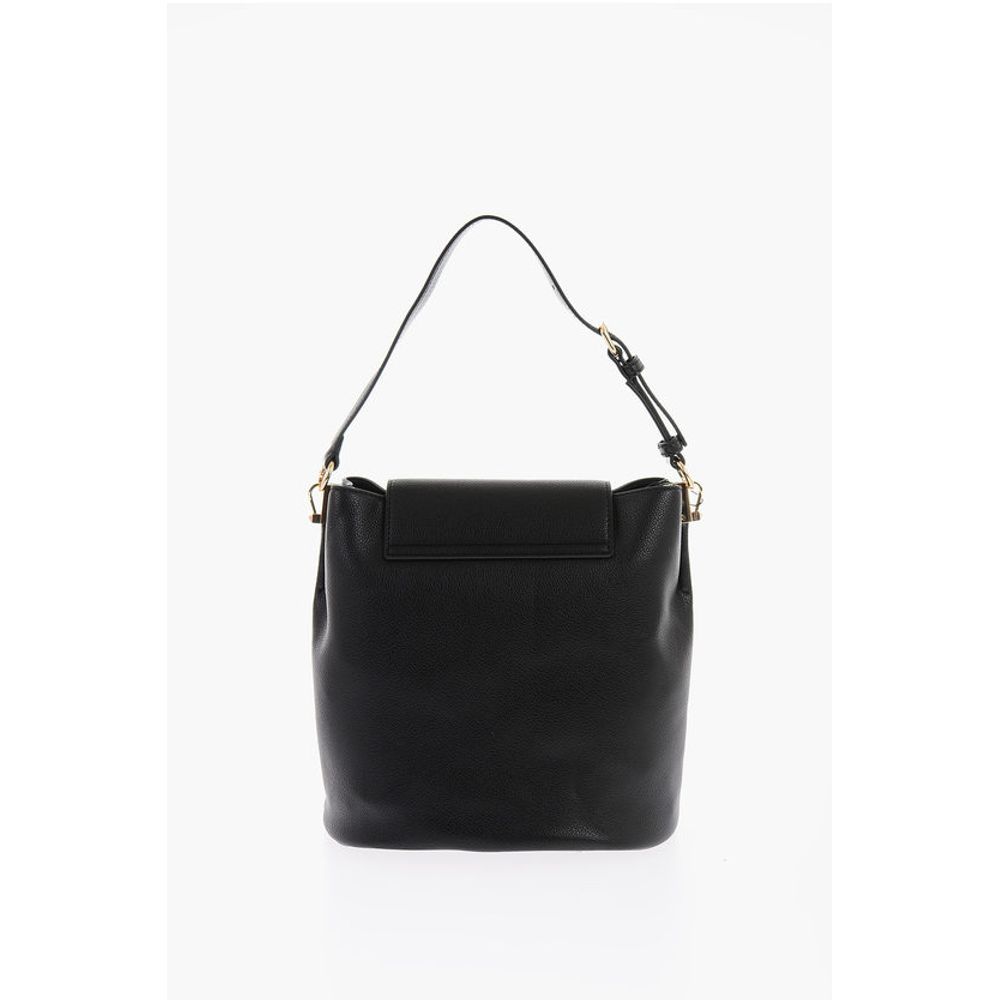 Moschino LOVE Textured Faux Leather Bucket Bag with Embossed Logo - Image 3