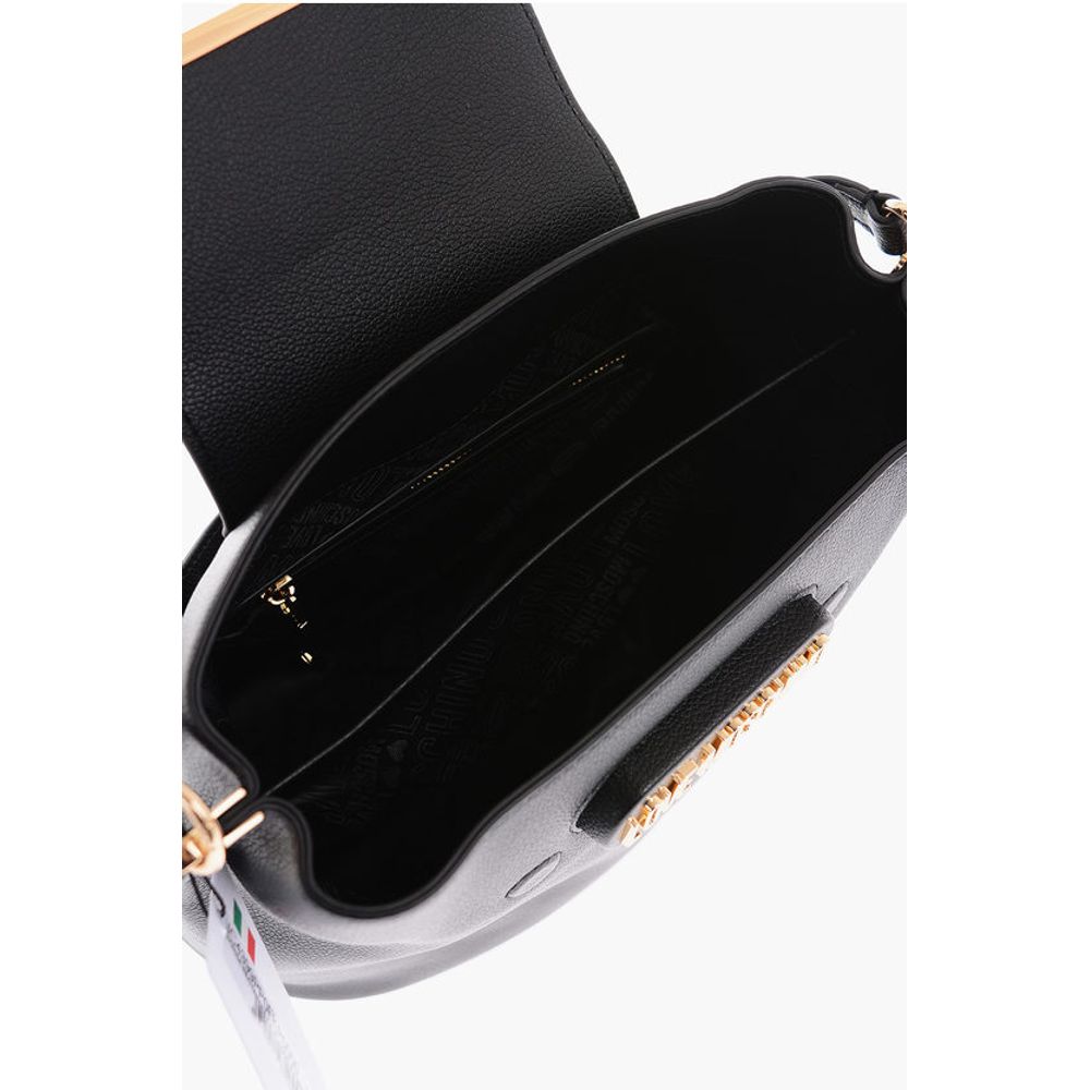 Moschino LOVE Textured Faux Leather Bucket Bag with Embossed Logo - Image 4