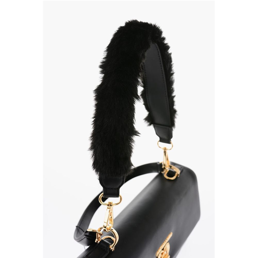 Moschino LOVE Faux Leather Handle Bag with Removable Shoulder Strap - Image 4