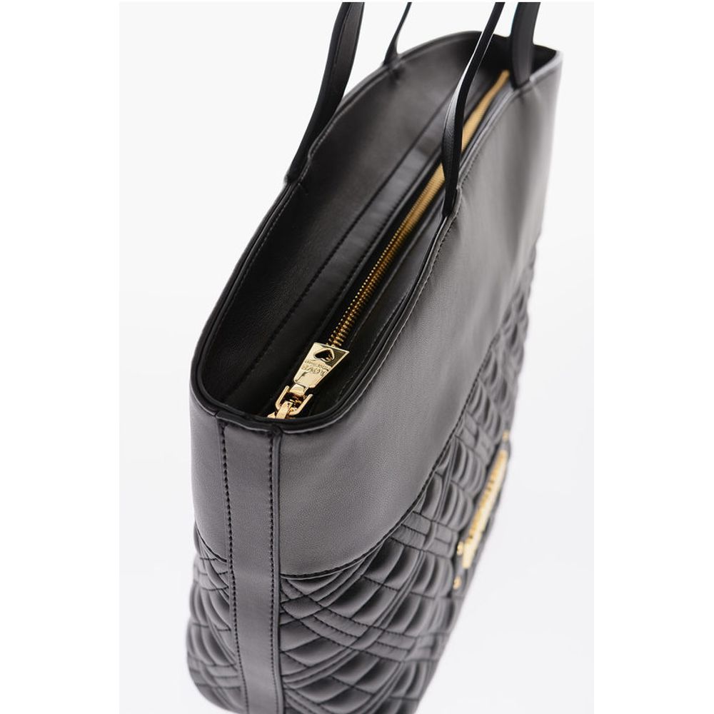 Moschino LOVE Quilted Faux Leather Tote Bag with Embossed Logo - Image 2
