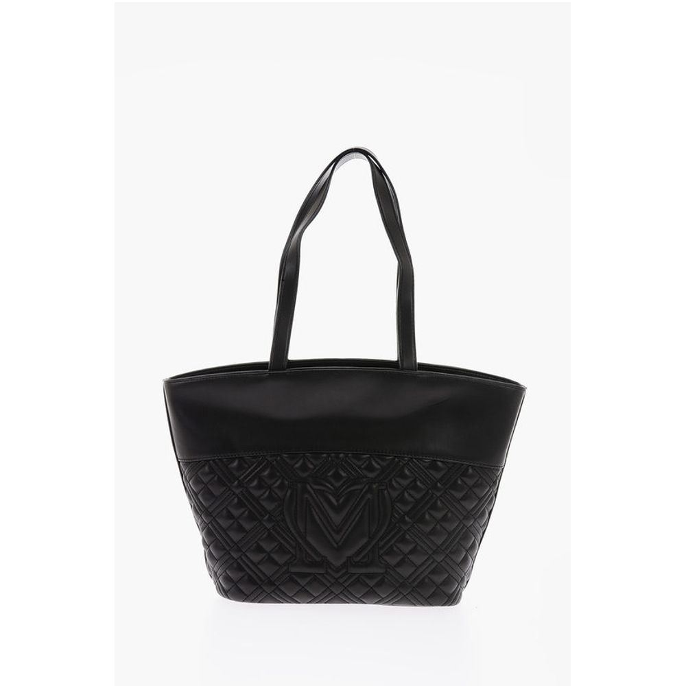 Moschino LOVE Quilted Faux Leather Tote Bag with Embossed Logo - Image 3