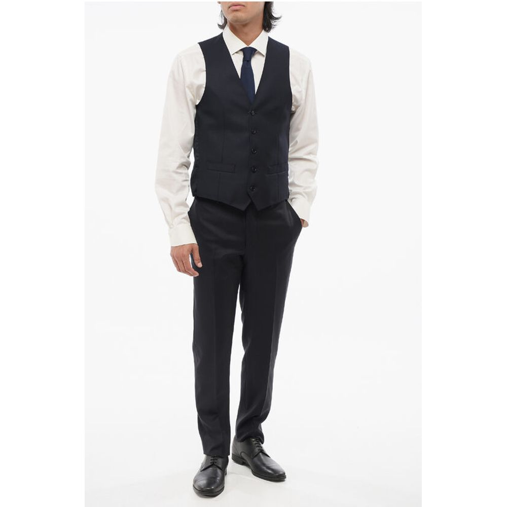 Corneliani Virgin Wool Vest with Geometric Motif - Image 4