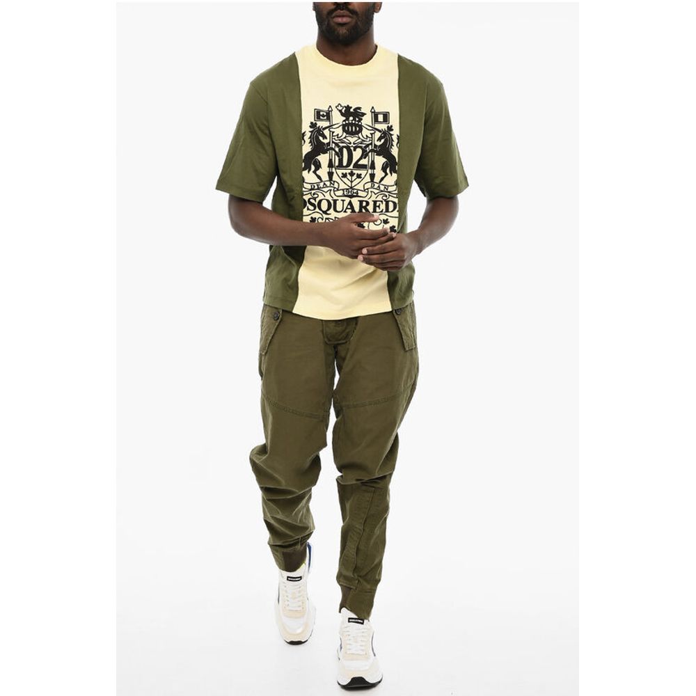 Dsquared² Two-Tone Crew-neck T-shirt with Maxi Print - Image 4