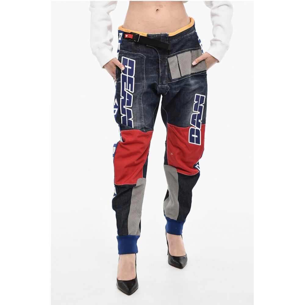 Dsquared² Baggy Fit Paches Pants with Embossed Details