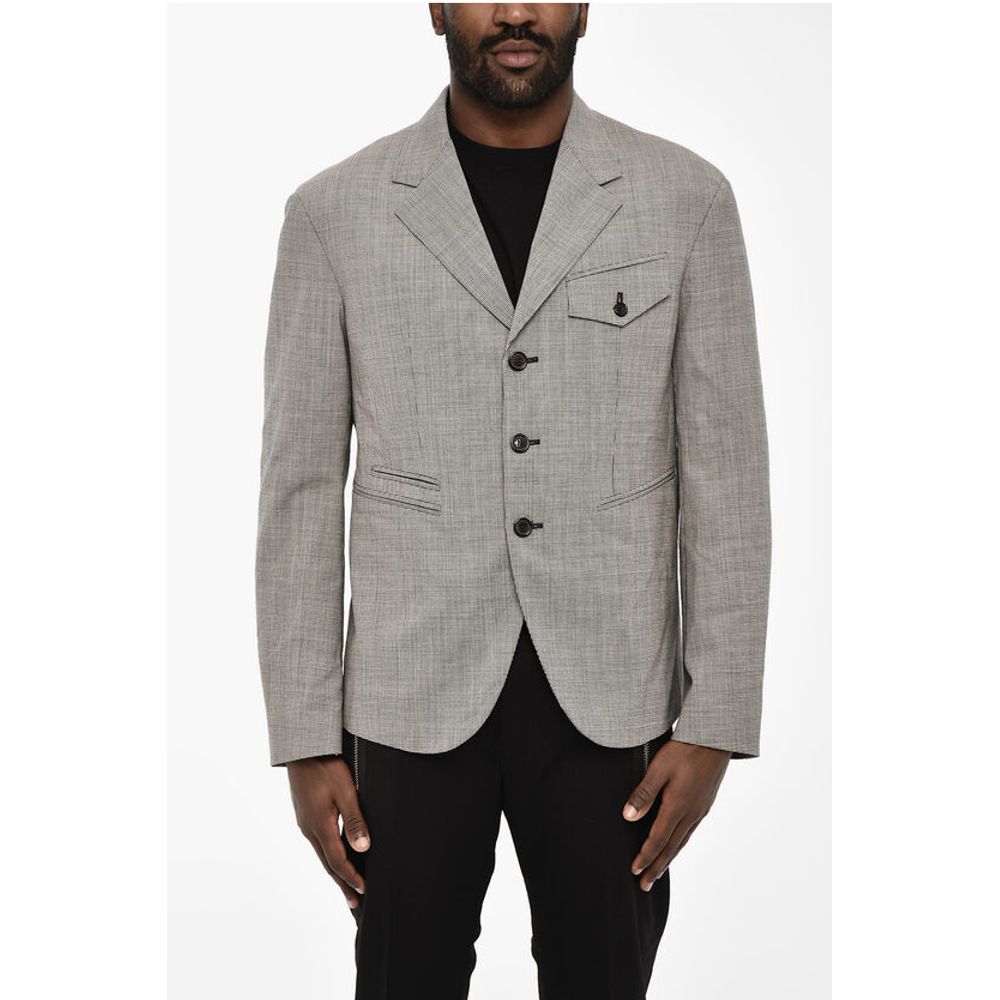 Dsquared² houndstooth virgin wool side vents 3-button blazer