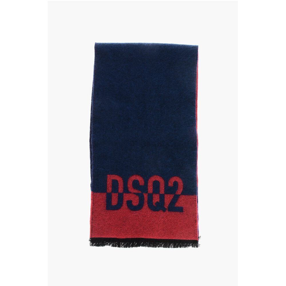 Dsquared² Two-Tone Virgin Wool Scarf with Fringes