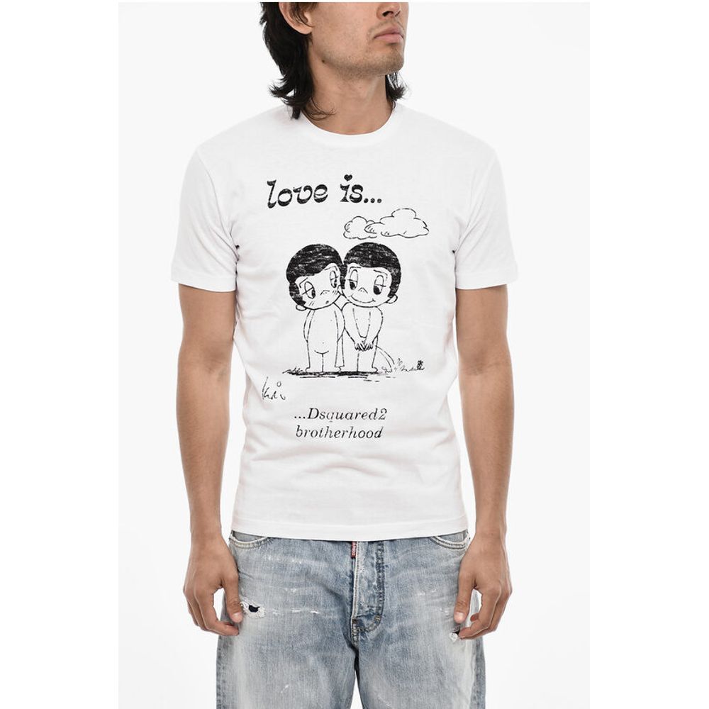 Dsquared² Cotton Crew-neck T-shirt with Embossed Print