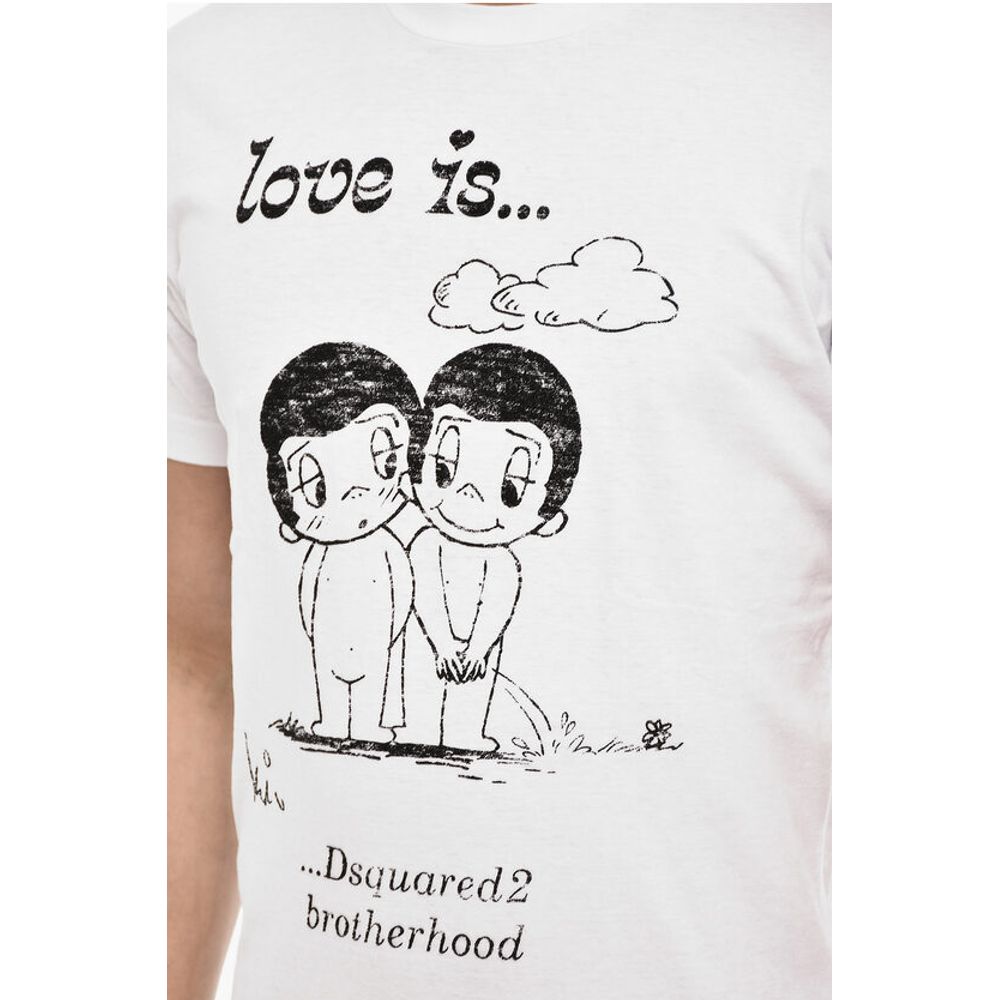 Dsquared² Cotton Crew-neck T-shirt with Embossed Print - Image 3