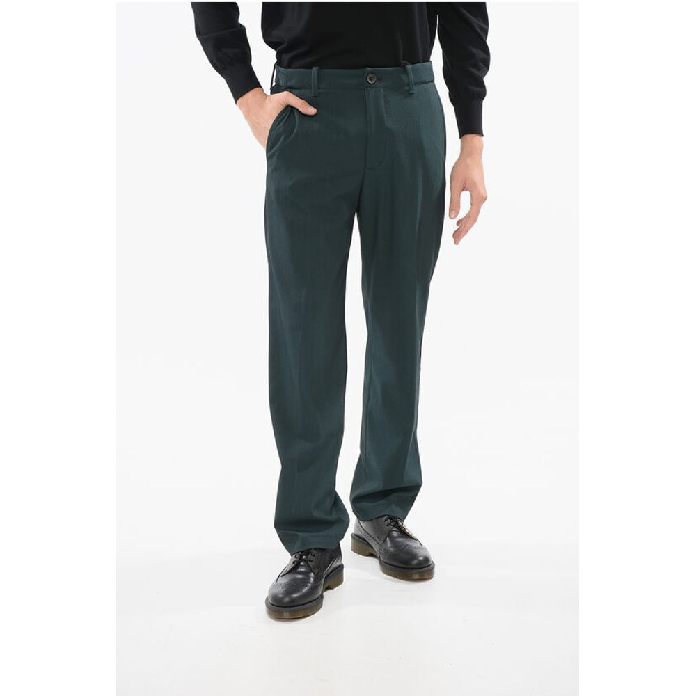 Corneliani Wool Blend CIRCLE Pants with Visible Stitching