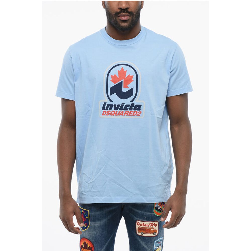 Dsquared² Crew Neck D2 INVICTA T-Shirt with Printed Logo