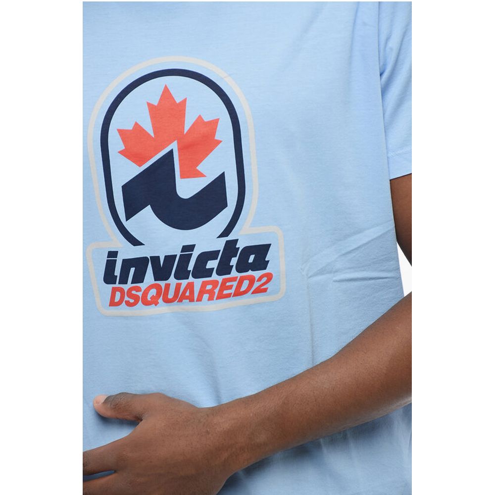 Dsquared² Crew Neck D2 INVICTA T-Shirt with Printed Logo - Image 3