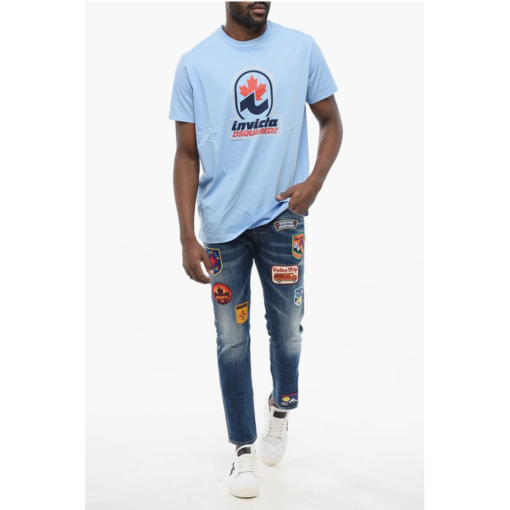 Dsquared² Crew Neck D2 INVICTA T-Shirt with Printed Logo - Image 4