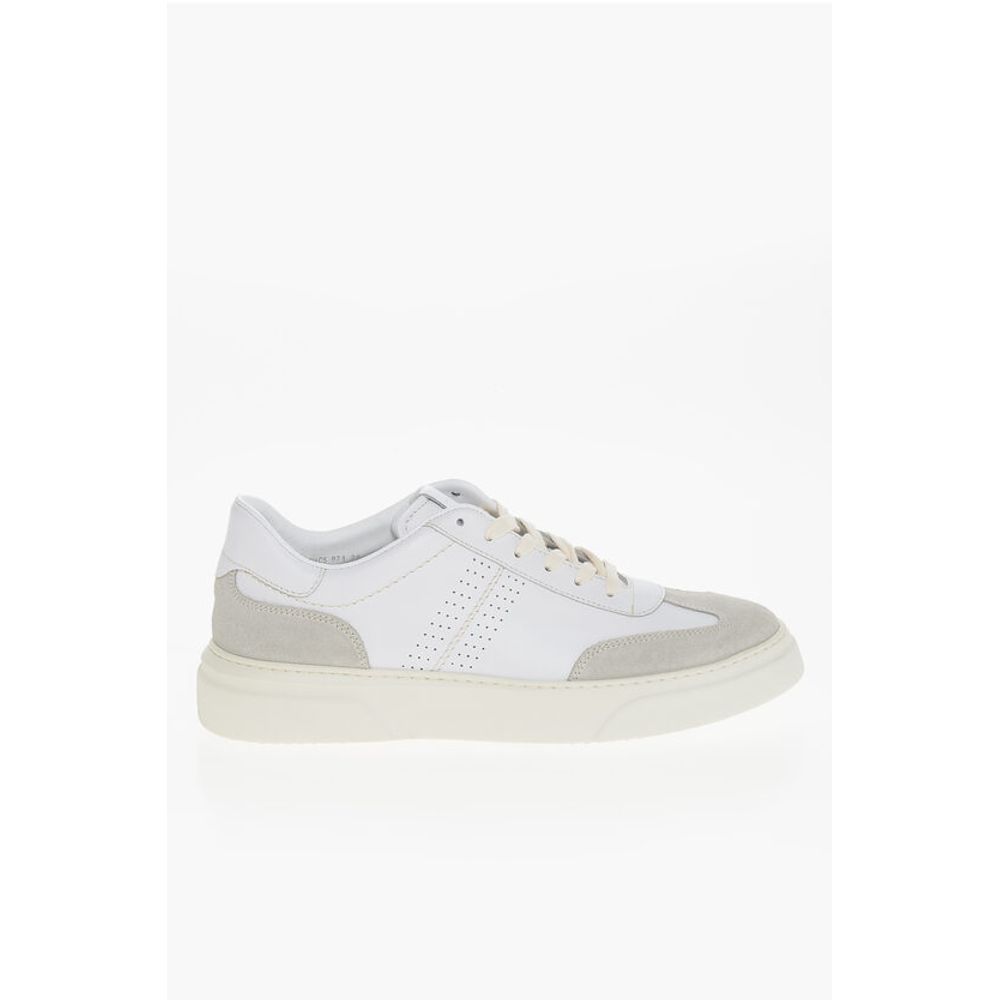 Corneliani CC COLLECTION Leather Low-top Sneakers With Suede Detail - Image 3