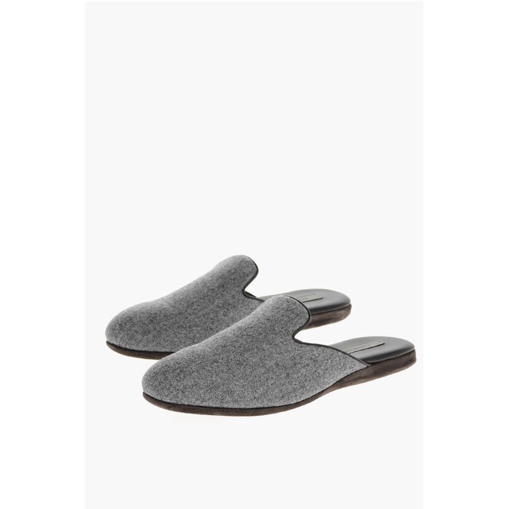 Corneliani Wool Mules With Suede Soles