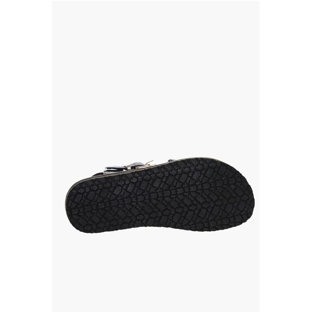 Corneliani Hammered Leather Criss-cross Sandals - Image 5